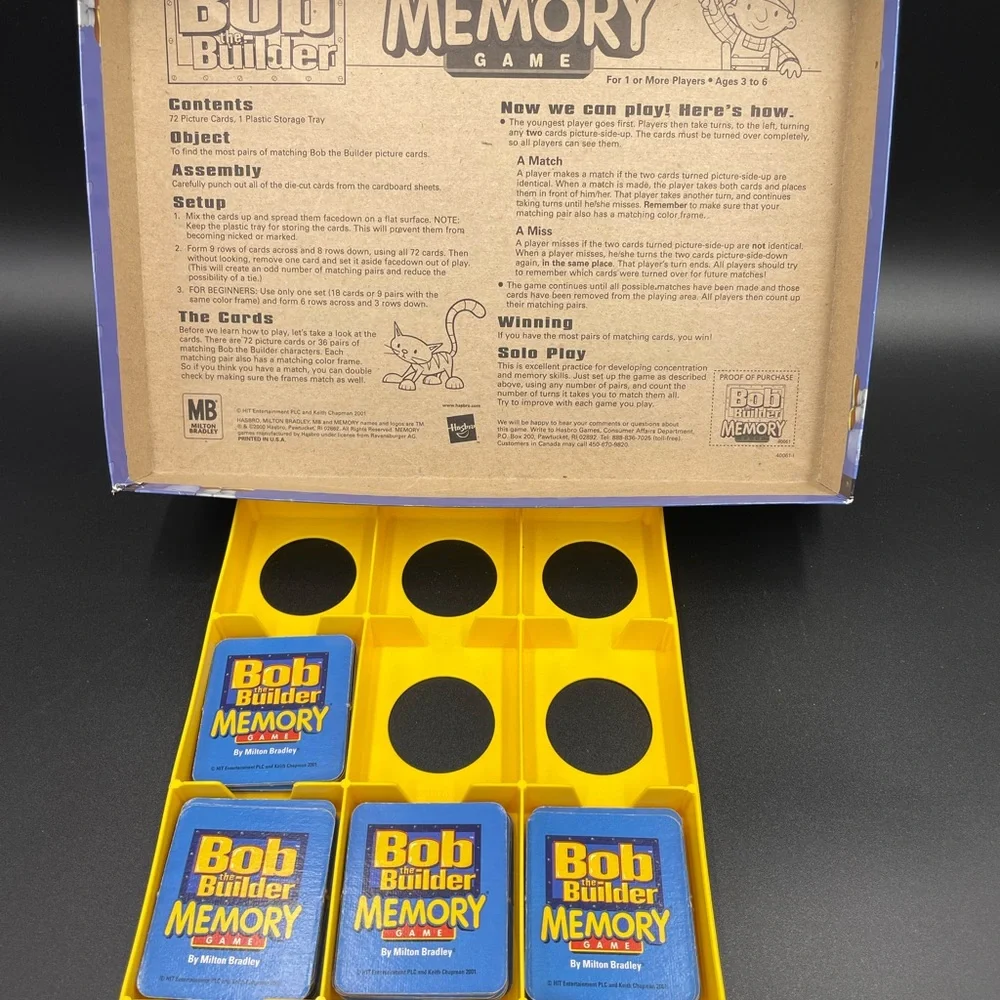Bob the builder memory Game Matching pairs Board Game